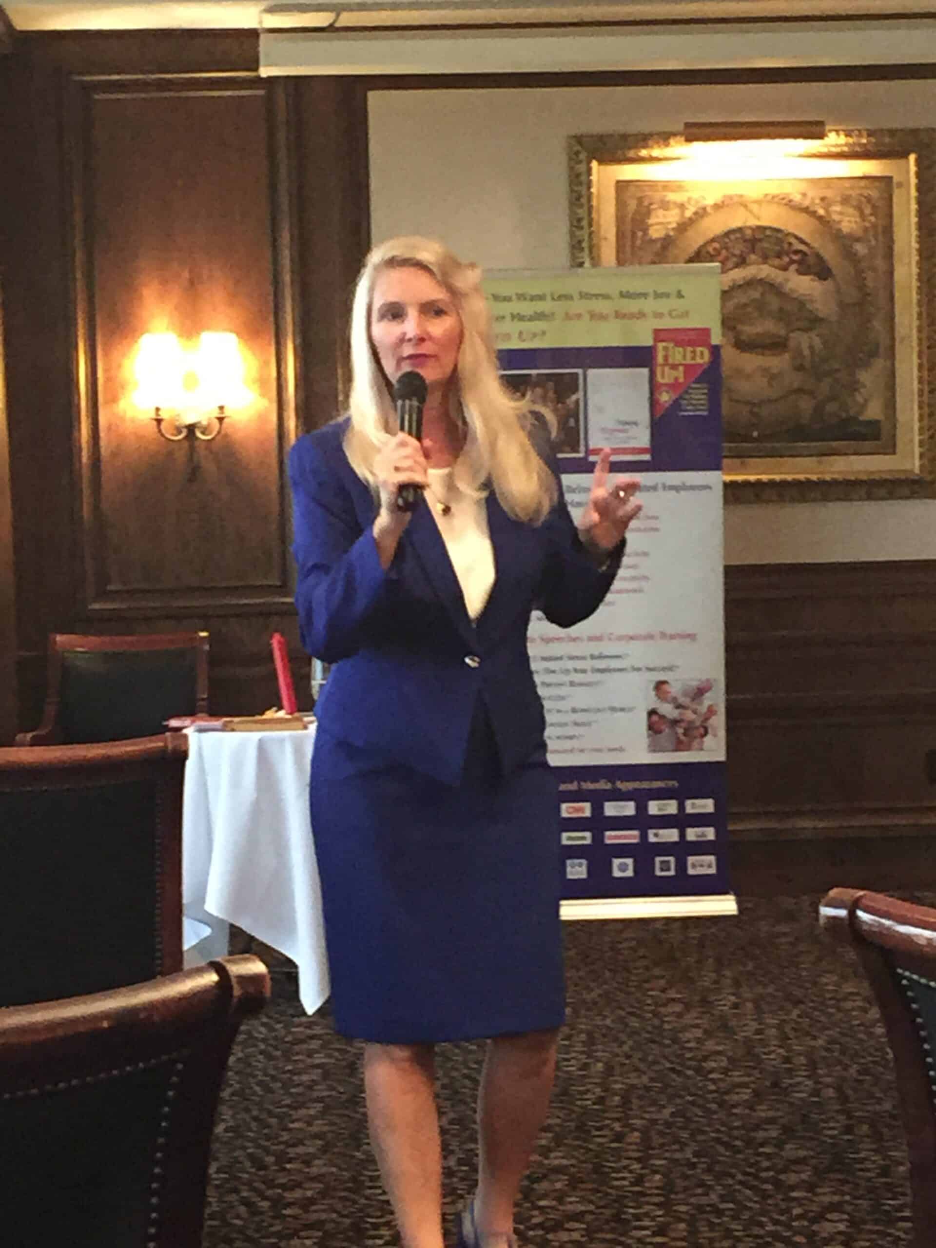 Snowden speaking to Stressed employees who need resilience training